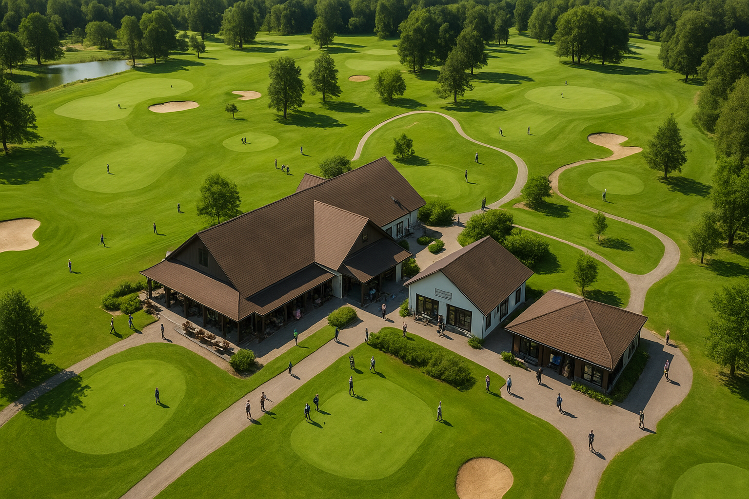 Flygbild över golfklubben